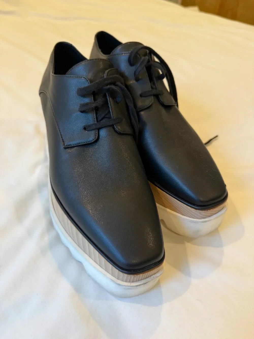 Stella McCartney leather wedge sneakers (